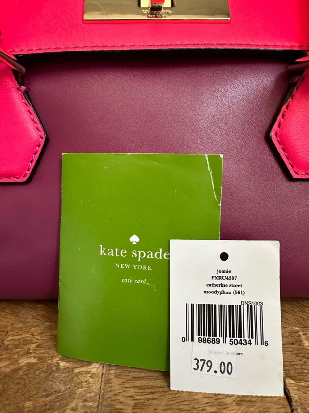 Kate Spade Joanie Catherine Street Moody Plum Purse Handbag Bright Pink Purple